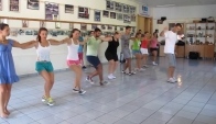 Corfu dancers rehearse the Zorba dance in Sinies