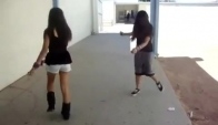 Girls Shuffling at School On a Boring Day with Audio