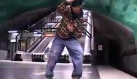 Salah freestyle popping on subway