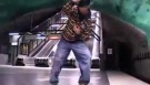 Salah freestyle popping on subway