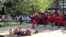 Square Dance-Formation rote Petticoats